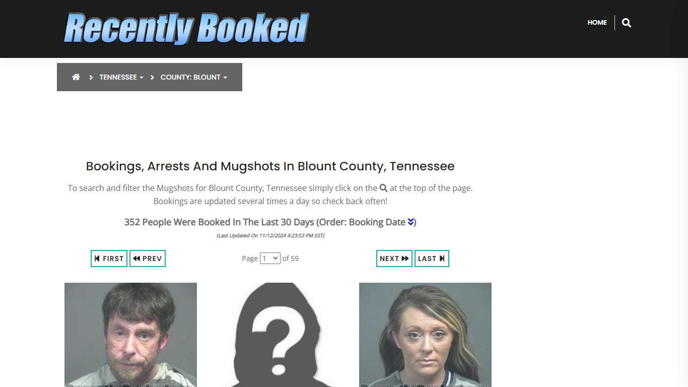 Bookings, Arrests and Mugshots in Blount County, Tennessee