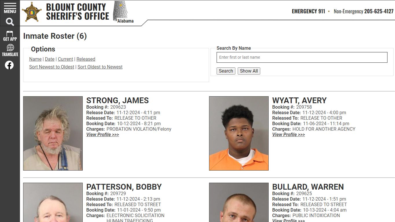 Inmate Roster - Released Inmates Booking Date Descending - Blount ...